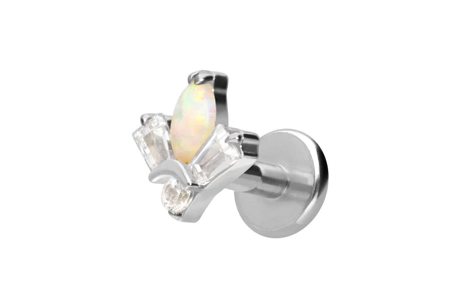 Titan Labret Piercing mit Innengewinde LOTUSBLÜTE